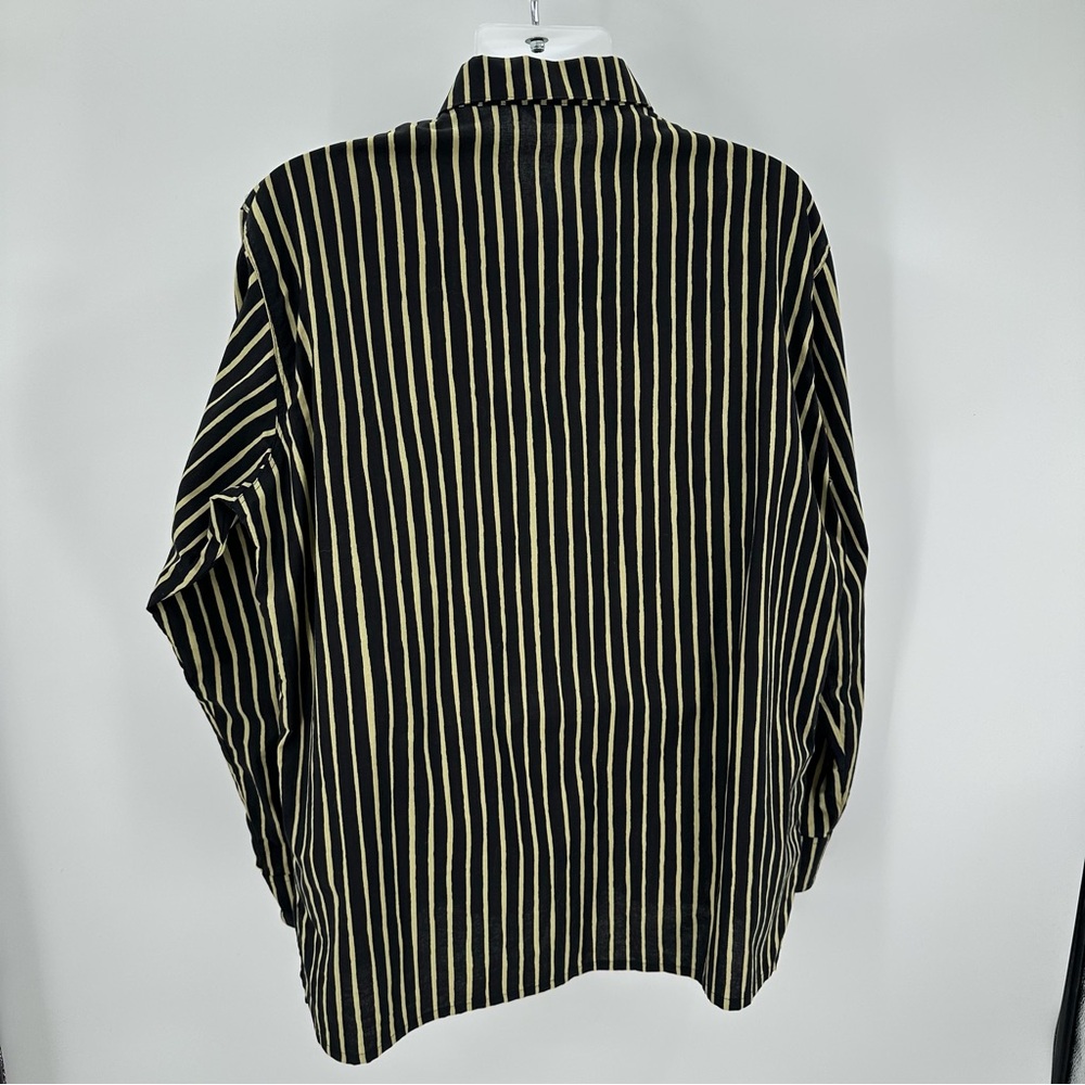 Marimekko Black and Cream Striped Button Down Shirt - Picture 5 of 16